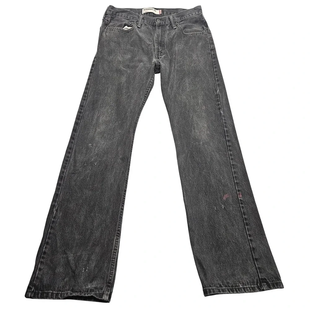Vintage Levis 505 Jeans Mens 33x34 Black Faded Denim Straight Fit Workwear Y2K